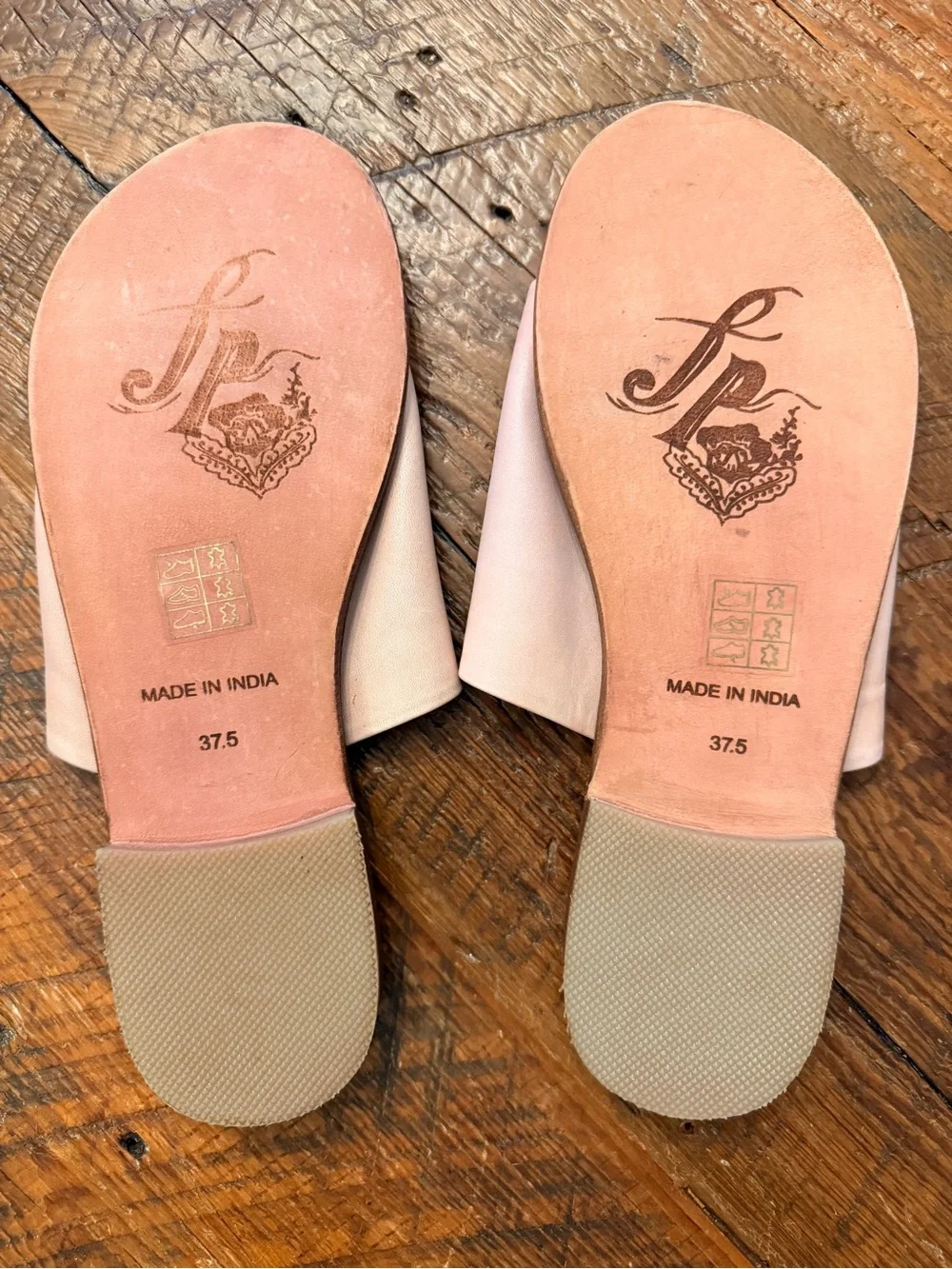 Free People Pale Pink and Rust Slide Sandals